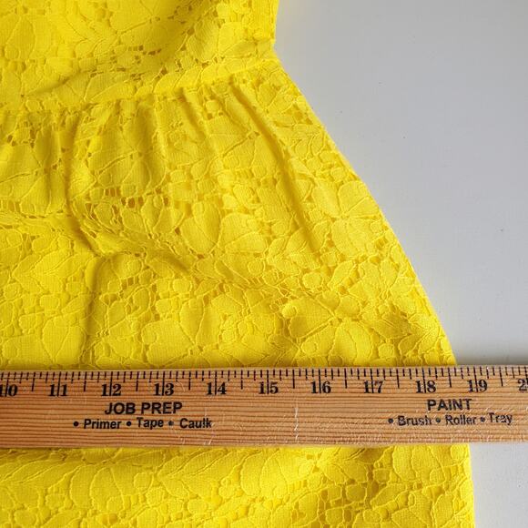 J Crew Yellow Lace Sheath Dress 0 Cotton Ladylike Mod Retro Career Summer - Picture 10 of 12